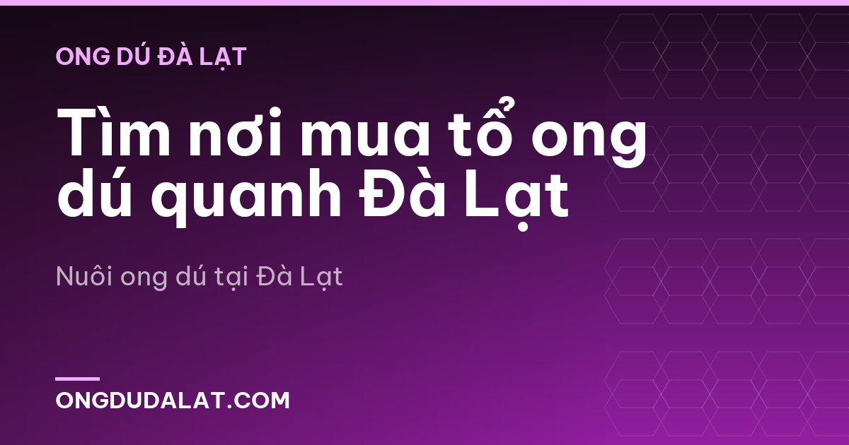 Tìm nơi mua tổ ong dú quanh Đà Lạt
